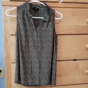 J. Crew Sleeveless Blouse Zebra Black/White